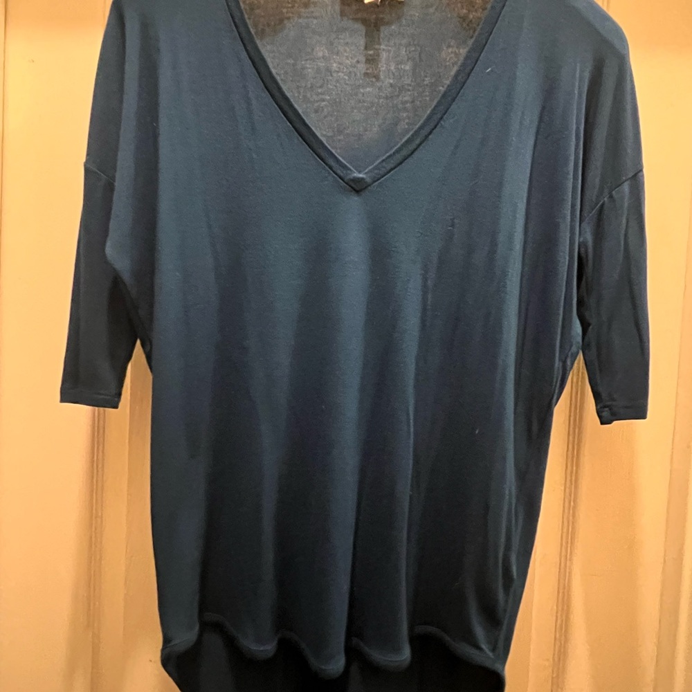 Express Navy V-Neck Tee